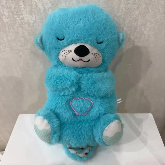 Baby Breath Baby Bear Soothes Otter Plush Toy Doll Toy Child Soothing Music Sleep Companion Sound and Light Doll Toy Gifts